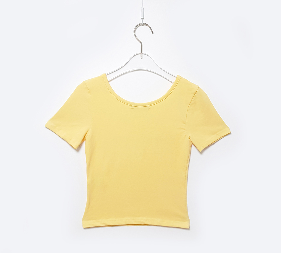 반팔 티셔츠 옐로우 색상 이미지-S1L27
